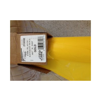 AEP 2TCG0300 Embossed Plastic Tablecloth Roll, 40" x 300', Yellow  - 1 / Case 