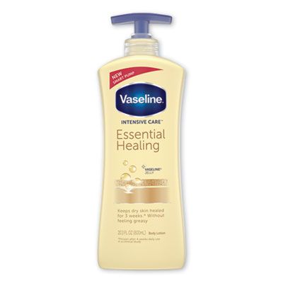 Unilever 7900 Vaseline Intensive Care Essential Healing Body Lotion, 20.3 oz Pump Bottle - 4 / Case