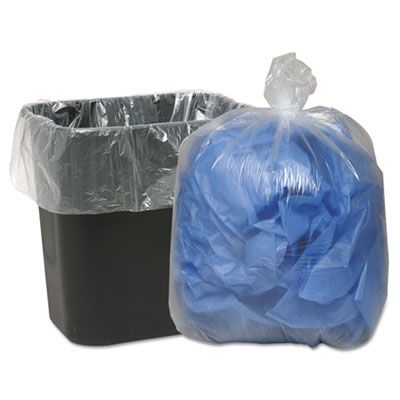 Webster 242315C 10 Gallon Garbage Bags / Trash Can Liners, 0.6 Mil, 24" x 23", Clear - 500 / Case