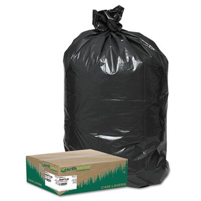 Webster RNW1TL80 Earthsense 33 Gallon Large Trash and Yard Bags, 32.5" x 40", Black - 80 / Case