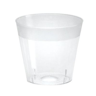 Choice 9 oz. Clear Plastic Squat Cold Cup with 4 oz. Insert and PET Flat Lid