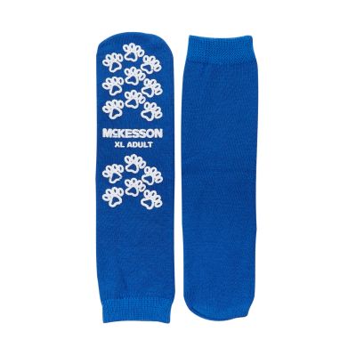 McKesson Terries Slipper Socks, X-Large (Adult Shoe Size 7.5-10), Royal Blue - 48 Pair / Case